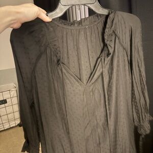 Skies Are Blue Black Textured Blouse